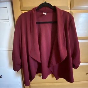Women’s plus size blazer 3/4 sleeve maroon